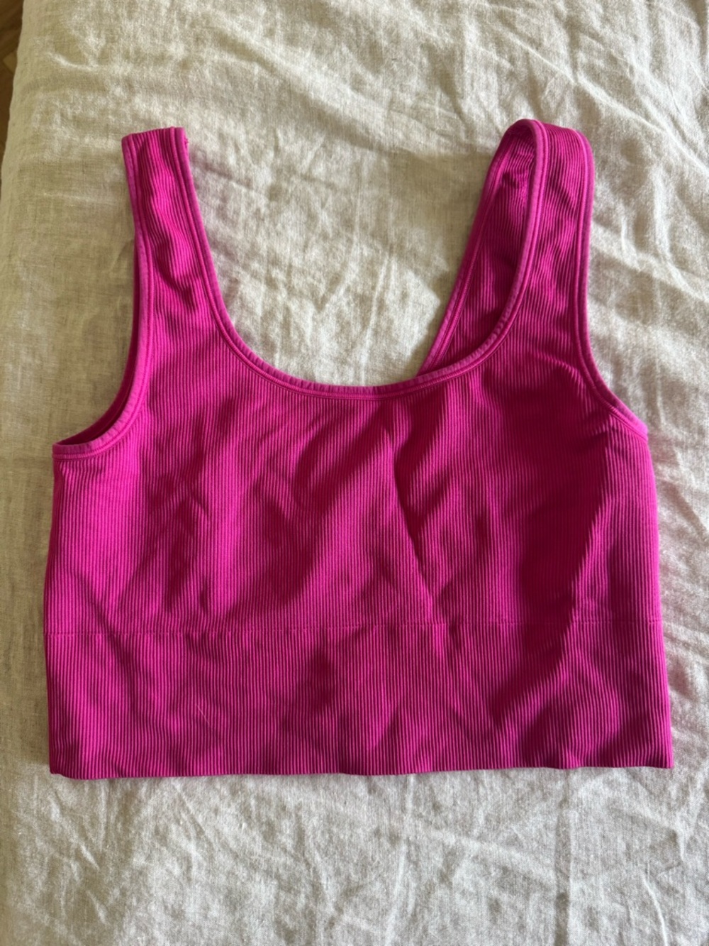 Athleta Ribbed Scoop Neck Cropped Support Top